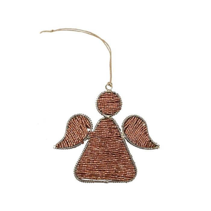 FP Collection Christmas Beaded Angel Ornament Rust  ] 190085 - Flower Power